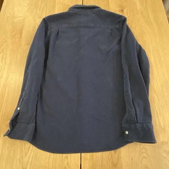 FLINT AND TINDER Men's Cotton Long Sleeve Shirt in Washed Navy Size L Huckberry